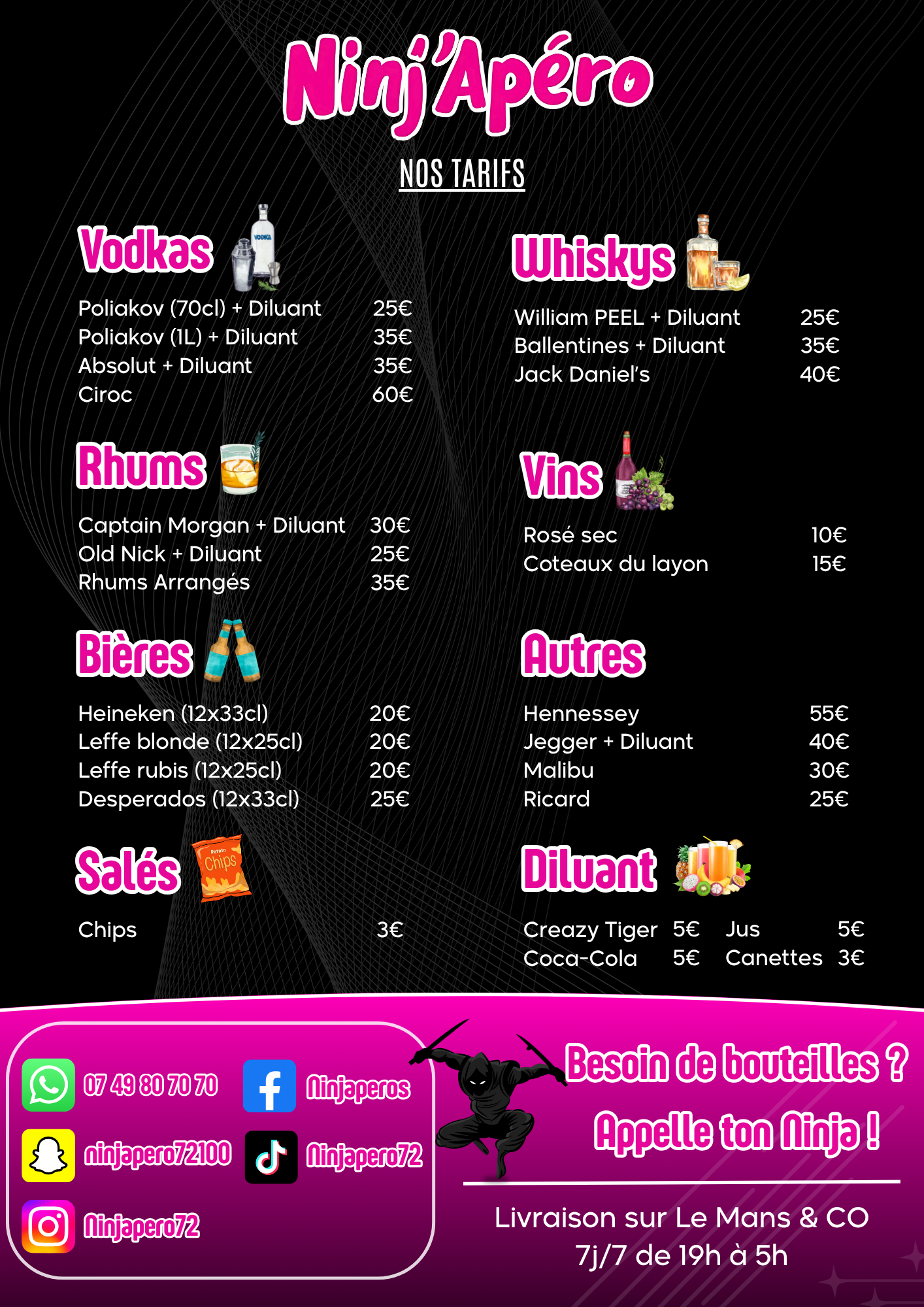 Carte de livraison Ninj'Apéro